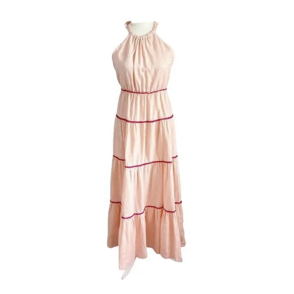 Paloma Blue Large Pink Linen Maxi Dress‎